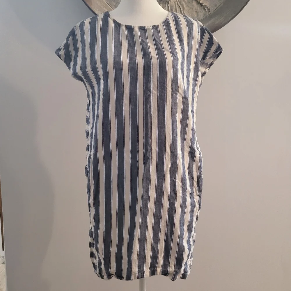 Madewell Stripe-Play Button-Back Tee Midi Dress – Size XS - Picture 2 of 5